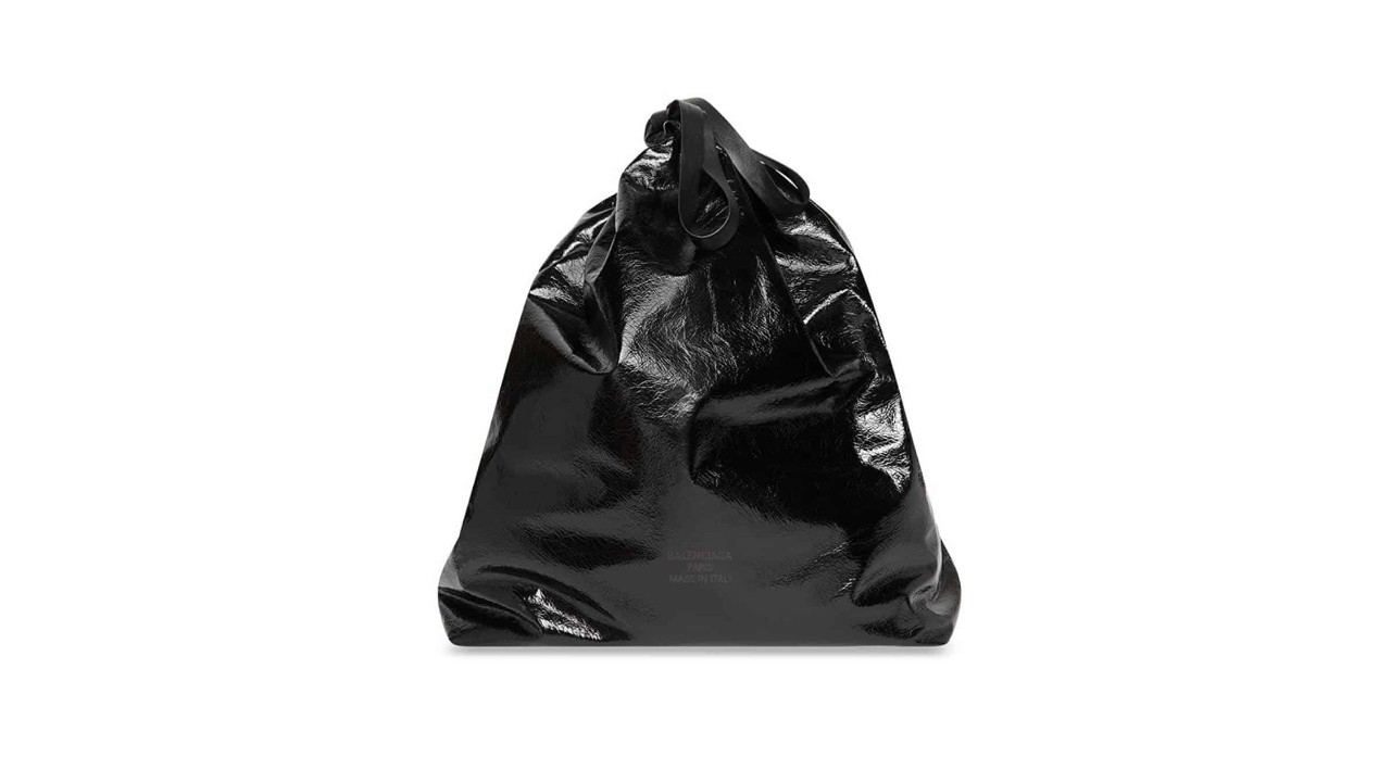 Throwing away trash in style, Balenciaga Trash Pouch bagged it!