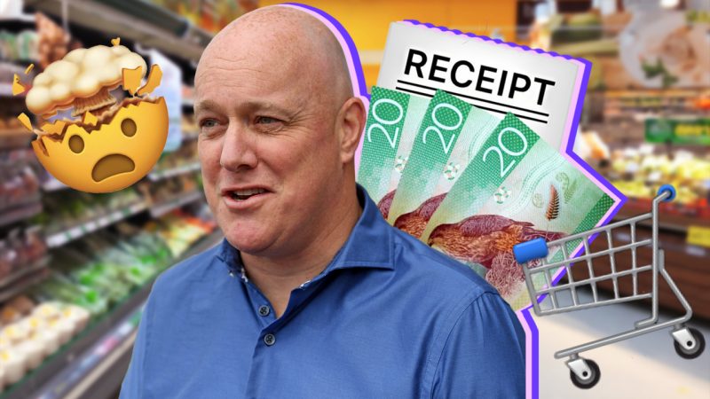 Chris Luxon has come with the receipts to spill what's actually on his $60 grocery list