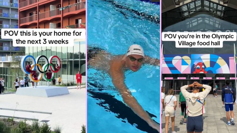 NZ swimmer Lewis Clareburt shares BTS inside the Olympic Village and the food hall is LIT